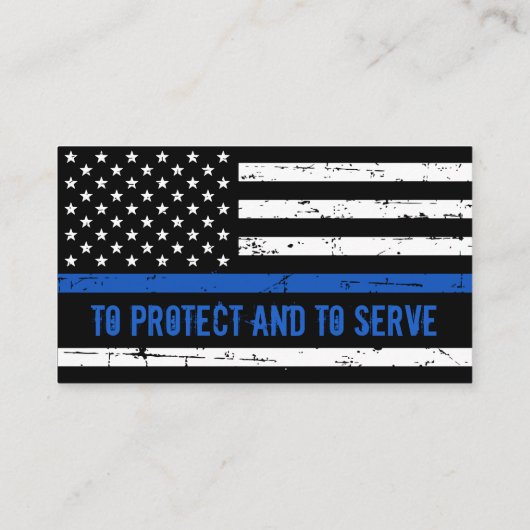 法執行薄型ブルーライン旗警察 名刺 (裏面)