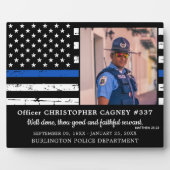 法執行薄型ブルーライン警察記念 フォトプラーク (正面)