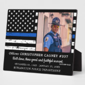 法執行薄型ブルーライン警察記念 フォトプラーク (側面)