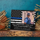 法執行薄型ブルーライン警察記念 フォトプラーク (側面)