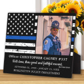 法執行薄型ブルーライン警察記念 フォトプラーク