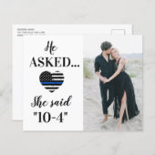 法執行警察の結婚写真日付を保存 (正面/裏面)