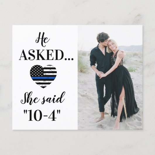 法執行警察の結婚写真日付を保存 (正面)