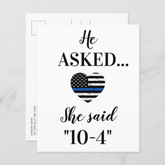 法執行警察の結婚式の日付を保存 (正面/裏面)