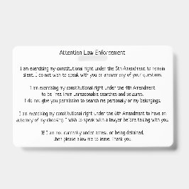 法執行警察パトロールストップが権利カードを知っている バッジ