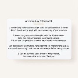 法執行警察パトロールストップが権利カードを知っている バッジ