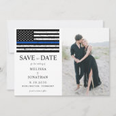 法執行警察ブルーライン結婚の写真 セーブザデート (正面)