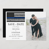 法執行警察ブルーライン結婚の写真 セーブザデート (正面/裏面)