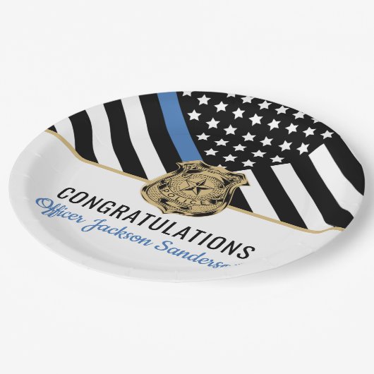 法執行警察署退職パーティー ペーパープレート (アングル)