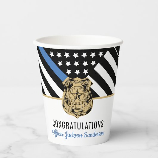 法執行警察署退職パーティー 紙コップ (正面)