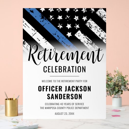 法執行警察退職パーティー歓迎 アクリルサイン (ウェディング)