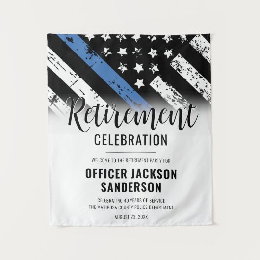 法執行警察退職パーティー歓迎 タペストリー (正面)