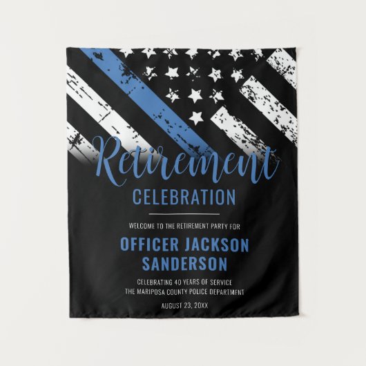 法執行警察退職パーティー歓迎 タペストリー (正面)