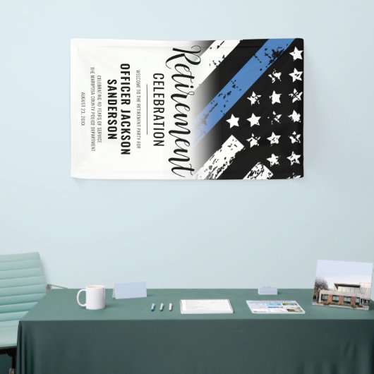 法執行警察退職パーティー歓迎 横断幕 (トレードショー)