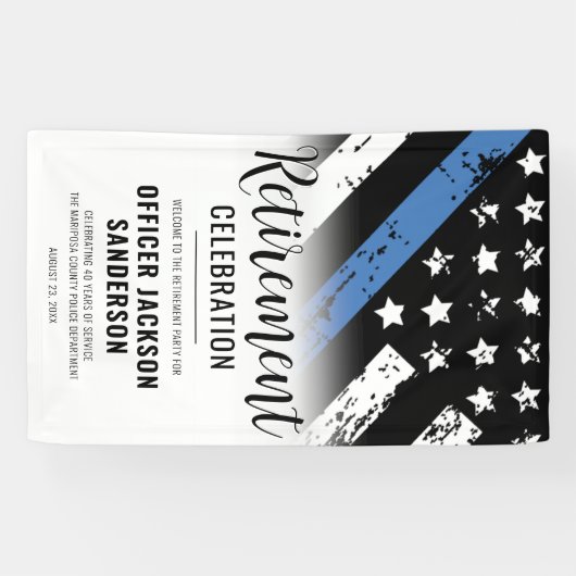 法執行警察退職パーティー歓迎 横断幕 (横)