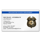 法執行警察部ブルーカスタムロゴ マグネット名刺 (正面)