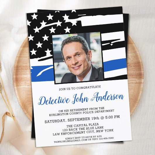 法執行退職写真警察パーティー 招待状