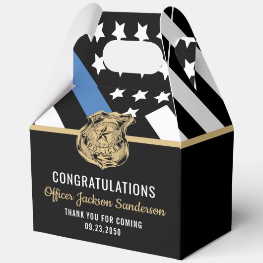 法執行青色線警察退職パーティー フェイバーボックス (裏面)