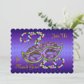 法外マルディグラスパーティーパーソナライズされた- 招待状 (スタンド正面)