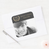 法学はかりで測院卒業 スクエアシール (封筒)