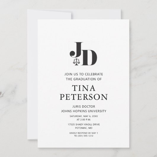 法学博士法科大学院卒業パーティー 招待状 (正面)