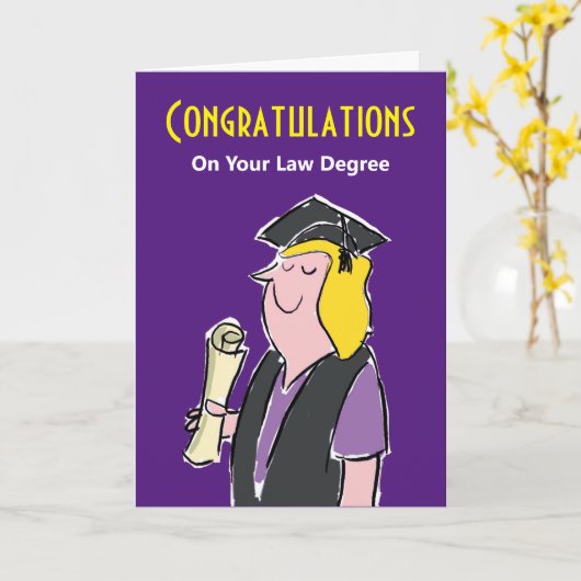 法学士おめでとう カード (黄色い花)