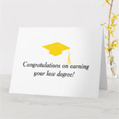 法学士の授与おめでとうございます カード (黄色い花)