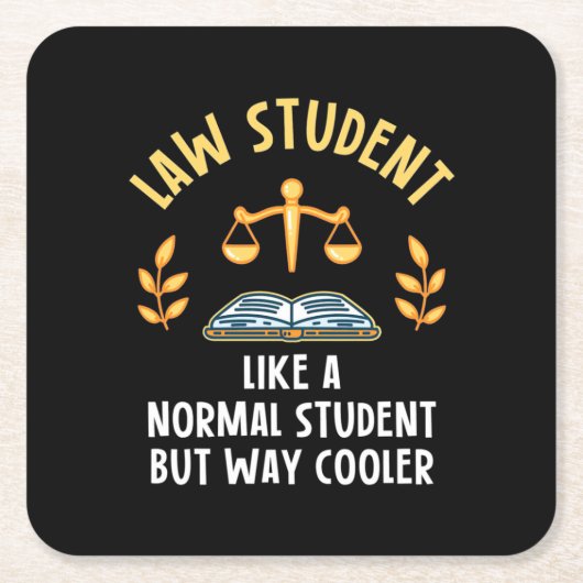 法学生の道クール スクエアペーパーコースター (正面)