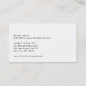 法学生ビジネスモダンカード コーリングカード (裏面)