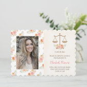 法学部卒業のお知らせ フラワーデザイン 案内状 (スタンド正面)