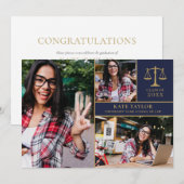 法学部3写真コラージュ卒業パーティー招待状 招待状 (正面/裏面)