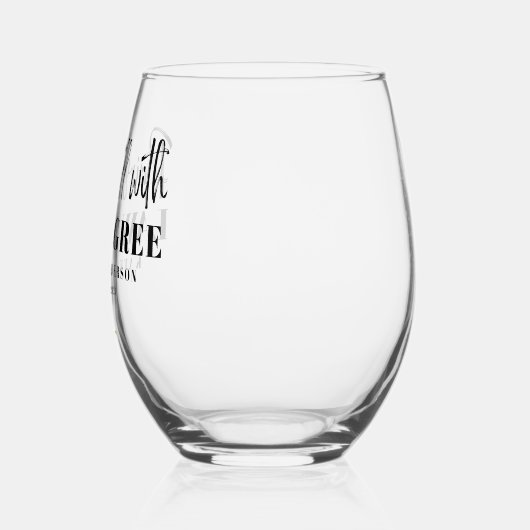 法度パーソナライズされたと名前の組み合わせ ステムなしワイングラス (左)