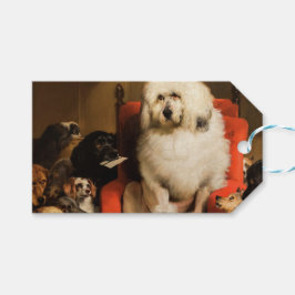 法廷で法律を敷く裁判官の犬 ギフトタグ