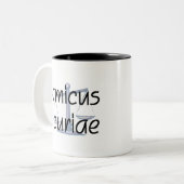 法廷助言者。  ラテン系の句の弁護士のマグ ツートーンマグカップ (正面左)