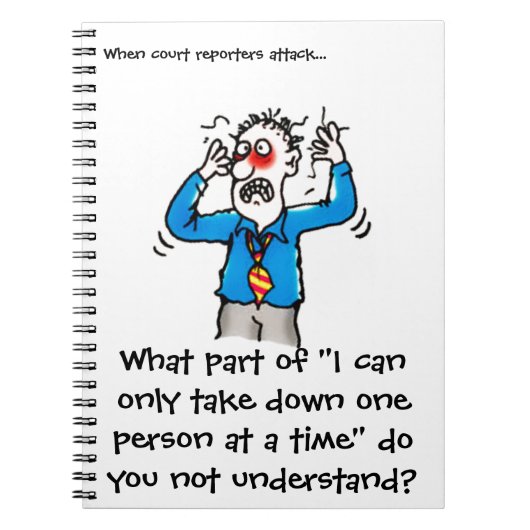 法廷記者が攻撃する時おもしろい(人) ノートブック (正面)