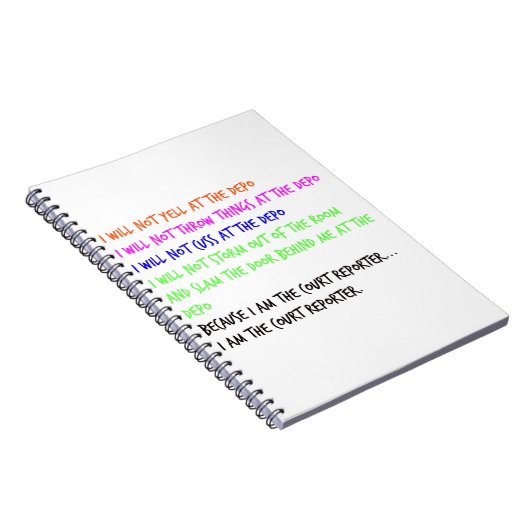 法廷記者の気性の癇癪 ノートブック (右側)