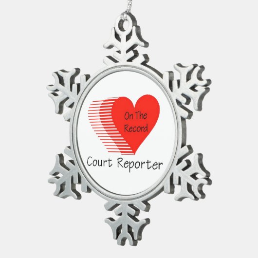 法廷記者の記録 スノーフレークピューターオーナメント (右)