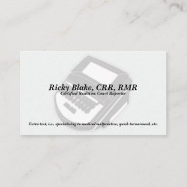 法廷記者の黒のSteno機械名刺 名刺