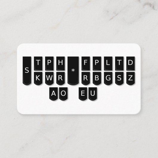 法廷記者の黒のSteno機械鍵カード 名刺 (正面)