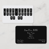 法廷記者の黒のSteno機械鍵カード 名刺 (正面/裏面)