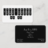 法廷記者の黒のSteno機械鍵カード 名刺 (正面/裏面)