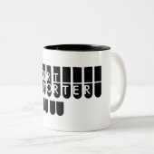 法廷記者は白黒を調整します ツートーンマグカップ (正面右)