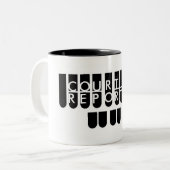 法廷記者は白黒を調整します ツートーンマグカップ (正面左)