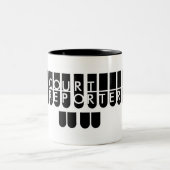 法廷記者は白黒を調整します ツートーンマグカップ (中央)