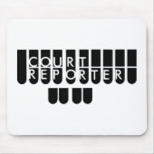 法廷記者は白黒を調整します マウスパッド (正面)
