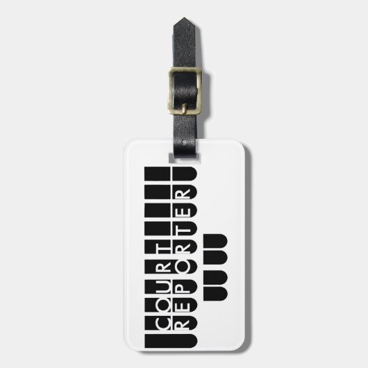 法廷記者は白黒を調整します ラゲッジタグ (正面縦)