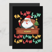 法弁護士サンタおもしろいジャッジ・クリスマス シーズンカード (正面/裏面)