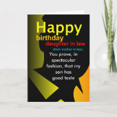 法律おもしろいの誕生日の娘 カード (正面)