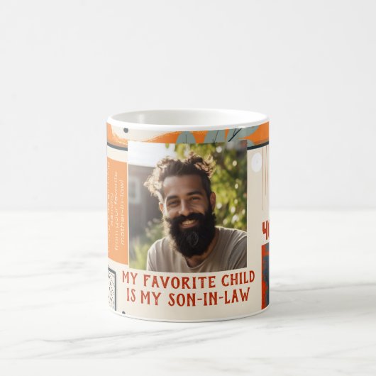 法律お気に入りのの息子誕生日クール写真Mag 003 コーヒーマグカップ (中央)