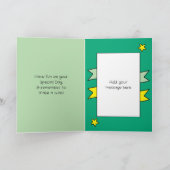 法律で特別な兄の緑の黄色の写真誕生日 カード (内部)